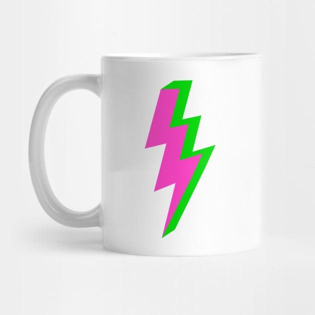 Neon Style Pink and Green Triple Lightning Bolt by OneThreeSix